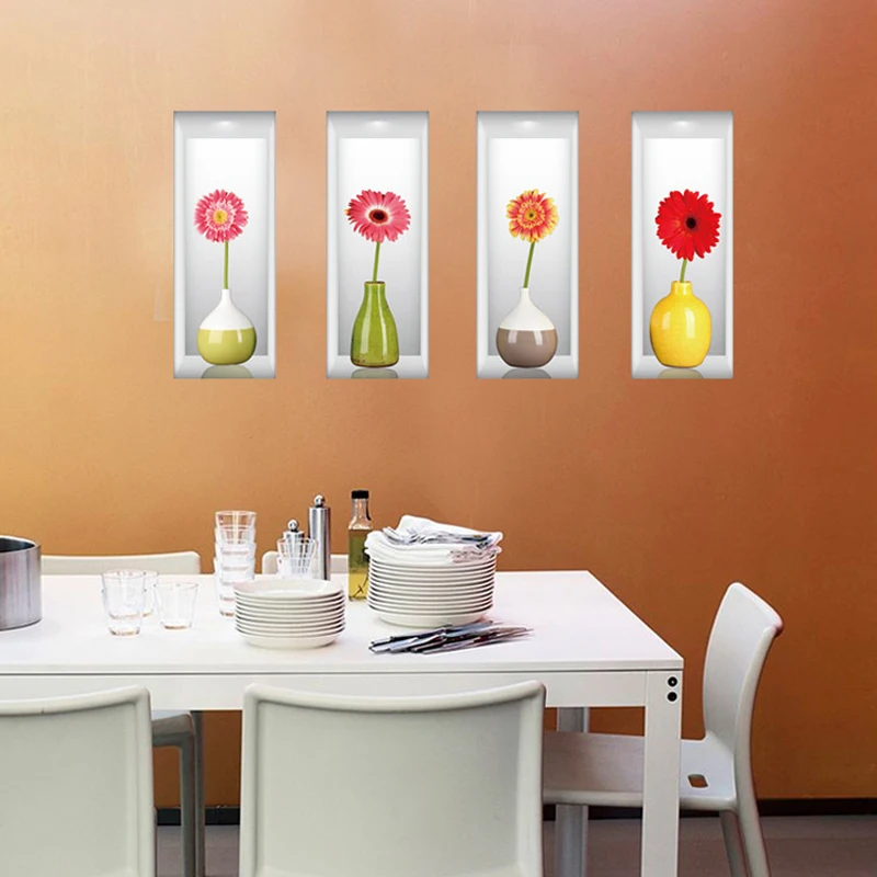 3D Wallpaper Art 4PCS Flower Vases Set Wall Stickers For Living Room Bedroom Sofa Background Decorations Poster 60*90cm
3D Wallpaper Art 4PCS Flower Vases Set Wall Stickers For Living Room Bedroom Sofa Background Decorations Poster 60*90cm