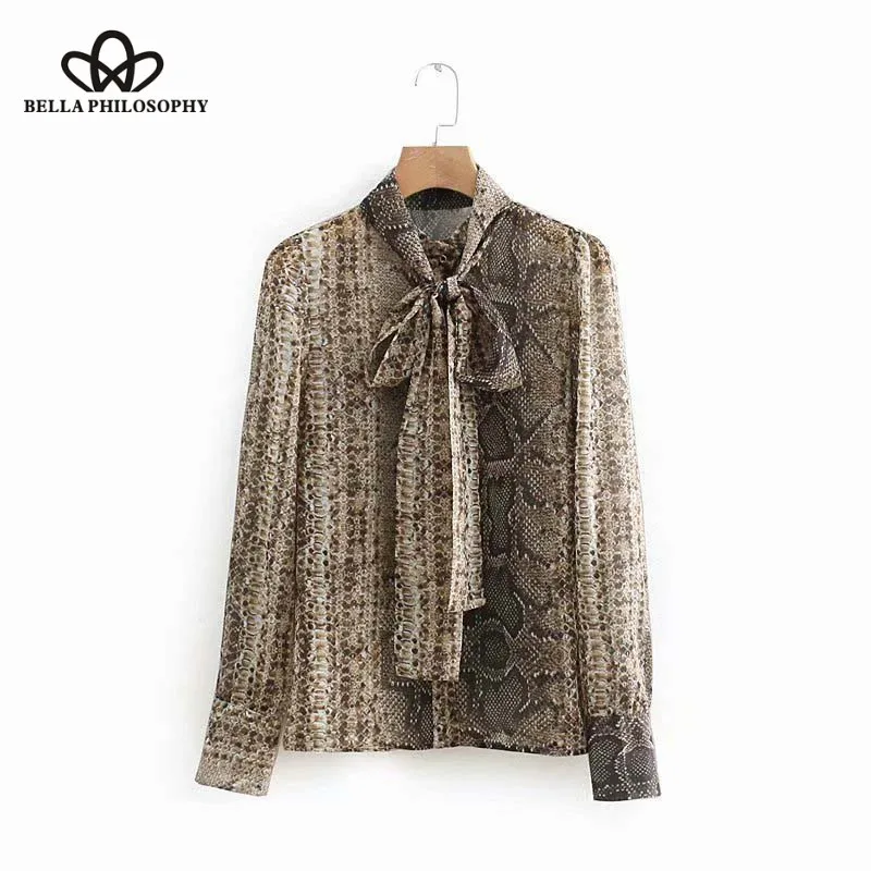 Bella Philosophy Women Spring Long Sleeve Snake Print Blouse Lace-Up Vintage Female Bow Tie Blouse Animal Print Lady Blouse Tops
Bella Philosophy Women Spring Long Sleeve Snake Print Blouse Lace-Up Vintage Female Bow Tie Blouse Animal Print Lady Blouse Tops