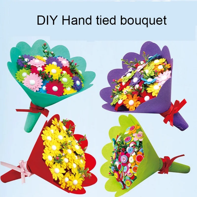 DIY Flowers Colorful Mixed Buttons Craft Felt Bouquets Kit Children Gift Decor Creative gift
DIY Flowers Colorful Mixed Buttons Craft Felt Bouquets Kit Children Gift Decor Creative gift