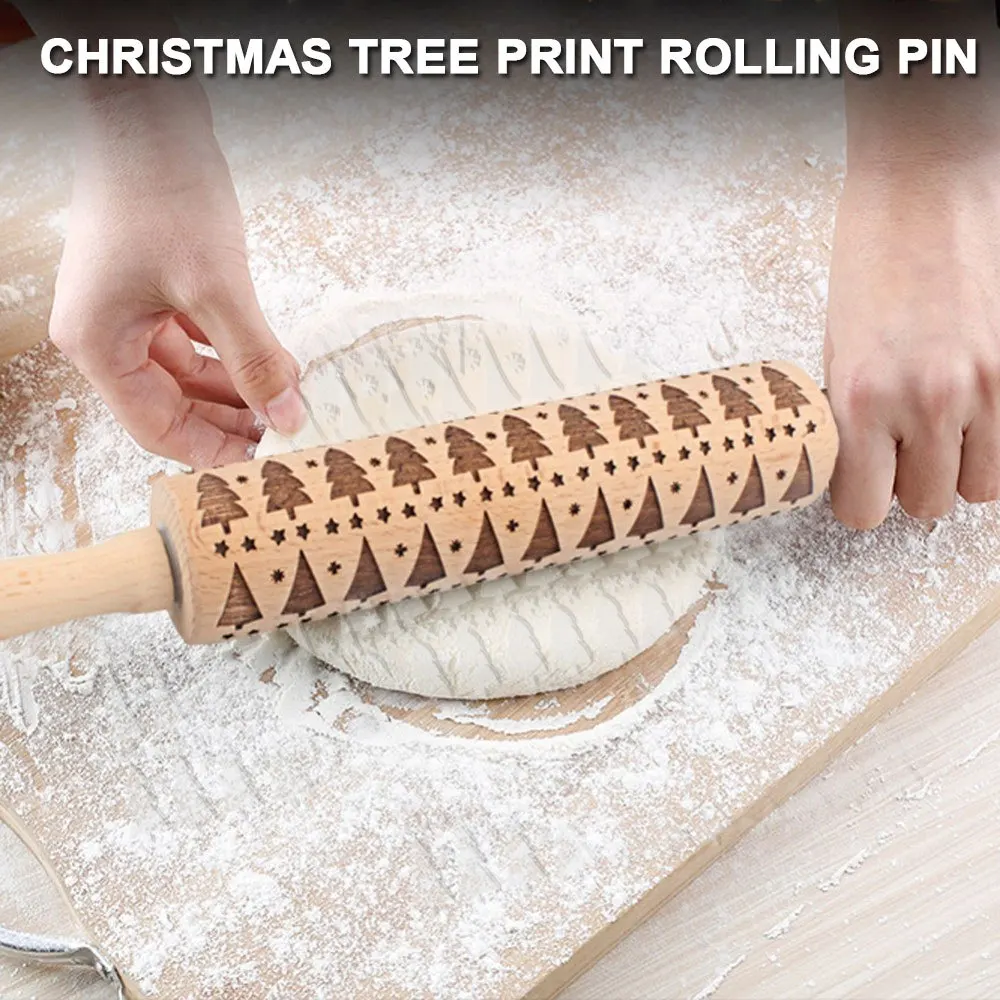 38*5cm Christmas Embossing Rolling Pin Baking Cookies Noodle Biscuit Fondant Cake Dough Engraved Roller Reindeer Snowflake
38*5cm Christmas Embossing Rolling Pin Baking Cookies Noodle Biscuit Fondant Cake Dough Engraved Roller Reindeer Snowflake