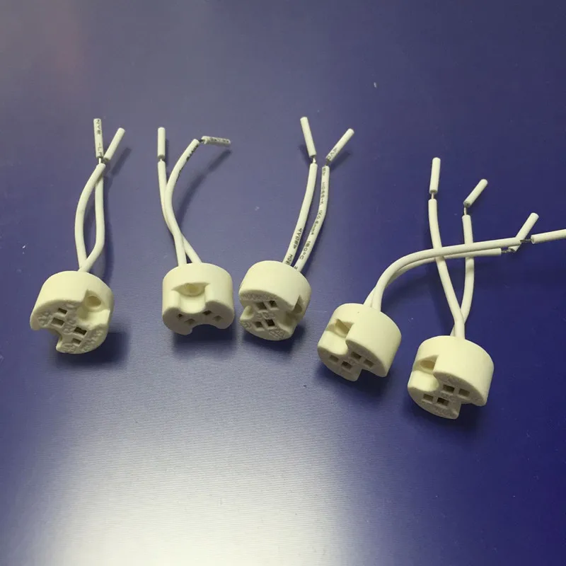 50pcs/lot Lamps fitting MR16 MR11 G4 GU5.3 Ceramic Miniature Bi-Pin Eared Heat Resistant Wire Connector base socket | Лампы и