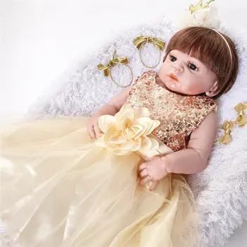 23'' Full Body Silicone Vinyl Bebe Lifelike Reborn Baby Girl Dolls Accompany Toy Dolls for Girls Baby Doll Toy
23'' Full Body Silicone Vinyl Bebe Lifelike Reborn Baby Girl Dolls Accompany Toy Dolls for Girls Baby Doll Toy