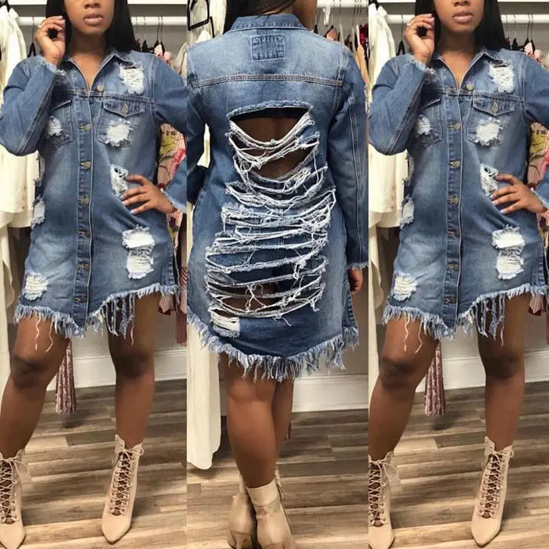 Boyfriend Style Women Ladies Slim Denim Coat Hole Long Sleeve Casual Jean Jacket Outerwear
Boyfriend Style Women Ladies Slim Denim Coat Hole Long Sleeve Casual Jean Jacket Outerwear