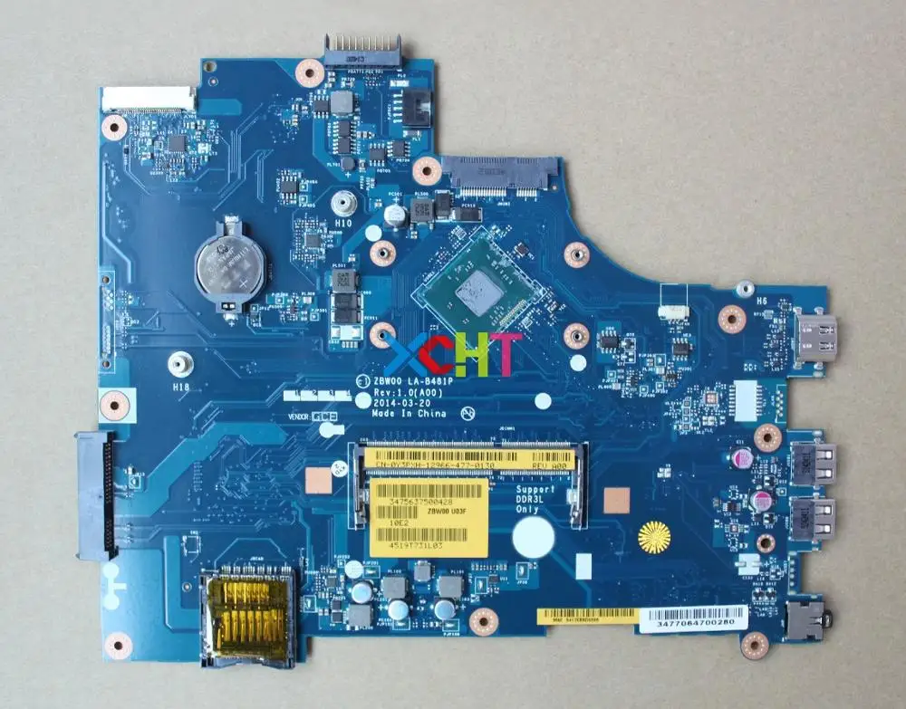 Для Dell 15 3531 Y3PXH 0Y3PXH CN-0Y3PXH w N3530 CPU ZBW00 LA-B481P DDR3L материнская плата для ноутбука протестирована
Для Dell 15 3531 Y3PXH 0Y3PXH CN-0Y3PXH w N3530 CPU ZBW00 LA-B481P DDR3L материнская плата для ноутбука протестирована