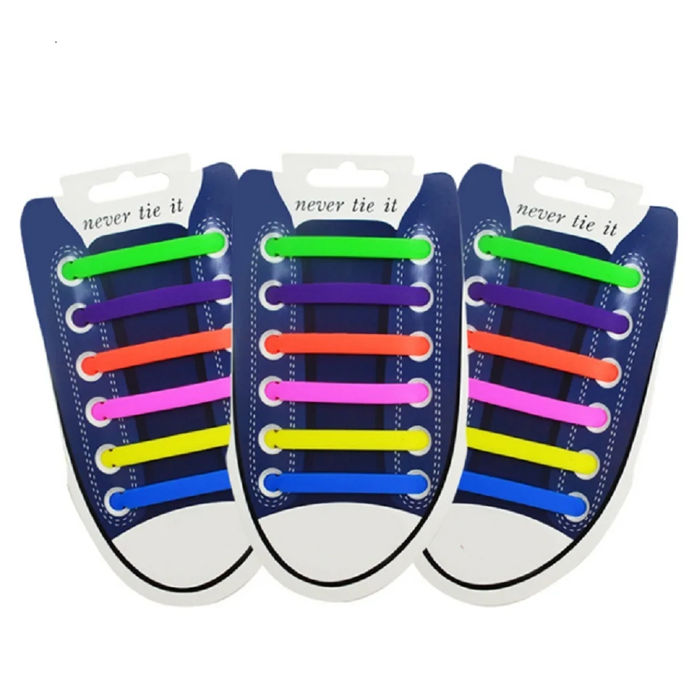 12 шт./лот 13 видов цветов эластичные силиконовые шнурки для взрослых мужчин женщин