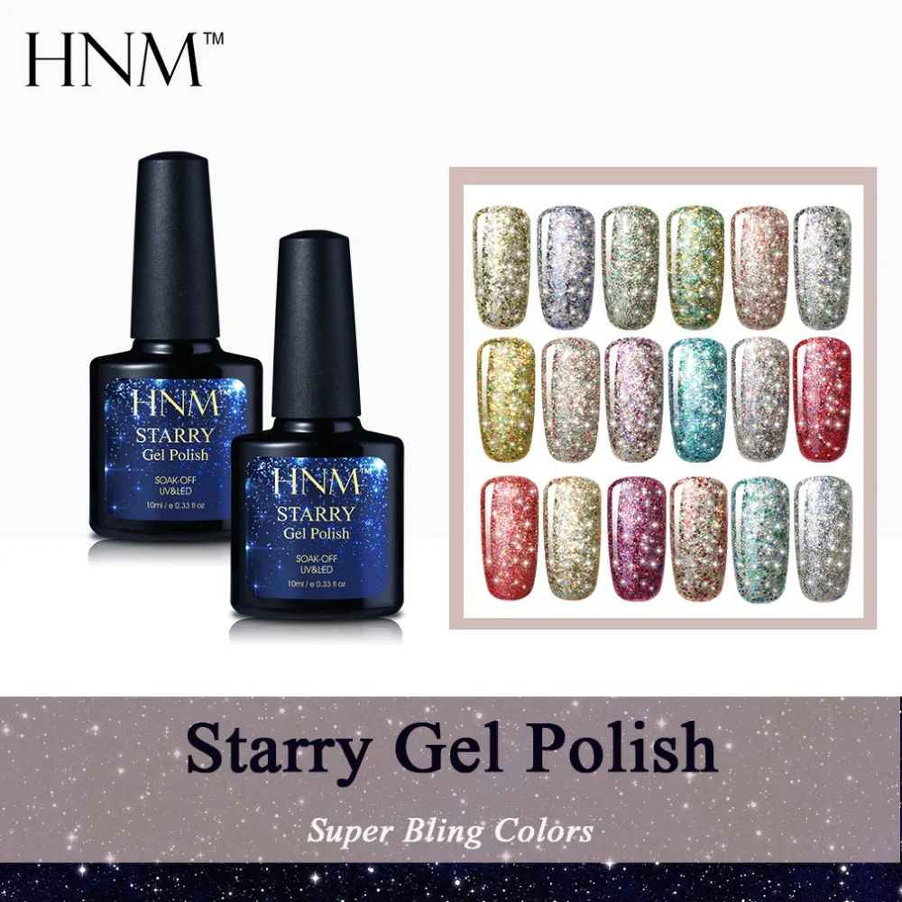 HNM 10ML Glitter Color UV Nail Gel Polish Varnish Starry Holographic Sequins Soak Off Semi Permanent Colorful Nail Art Manicure
HNM 10ML Glitter Color UV Nail Gel Polish Varnish Starry Holographic Sequins Soak Off Semi Permanent Colorful Nail Art Manicure