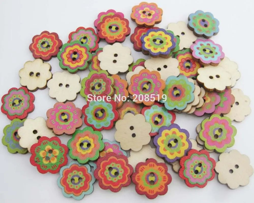 WBNALV Various colorful wood flower buttons mix 200pcs 19MM 2-hole sewing accessories for DIY Scrapbooking
WBNALV Various colorful wood flower buttons mix 200pcs 19MM 2-hole sewing accessories for DIY Scrapbooking