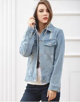 2018 Autumn Women's New Denim Jacket Hooded Hole Loose Denim Jacket Short Female Jacket Student Jacket
2018 Autumn Women's New Denim Jacket Hooded Hole Loose Denim Jacket Short Female Jacket Student Jacket