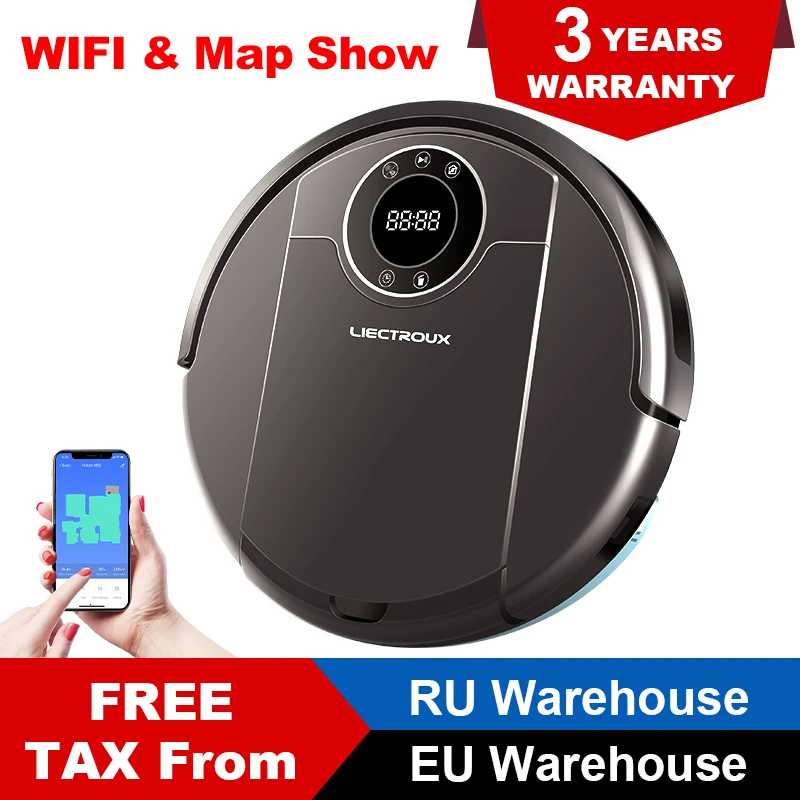 LIECTROUX ZK808 Robot Vacuum Cleaner WiFi App,3000pa Suction, Map Navigation, Smart Memory,UV Lamp,Wet Dry Mop,Brushless Motor
LIECTROUX ZK808 Robot Vacuum Cleaner WiFi App,3000pa Suction, Map Navigation, Smart Memory,UV Lamp,Wet Dry Mop,Brushless Motor