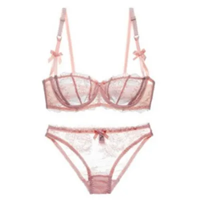 Fashion Girls Bra Set Push Up Lace Ultra Thin Cup Transparent Half Cup Lingerie Set Women Embroidery Underwear Bra & Brief Sets
Fashion Girls Bra Set Push Up Lace Ultra Thin Cup Transparent Half Cup Lingerie Set Women Embroidery Underwear Bra & Brief Sets