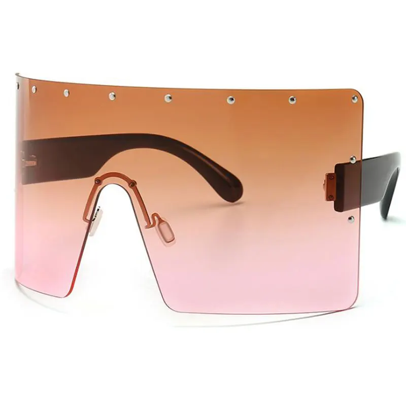 Large Face Mask Shield Futuristic Sunglasses Women Trendy Rivet Big Sun Glasses Men Rimless Goggles Oversized Sunglasses Outdoor
Large Face Mask Shield Futuristic Sunglasses Women Trendy Rivet Big Sun Glasses Men Rimless Goggles Oversized Sunglasses Outdoor