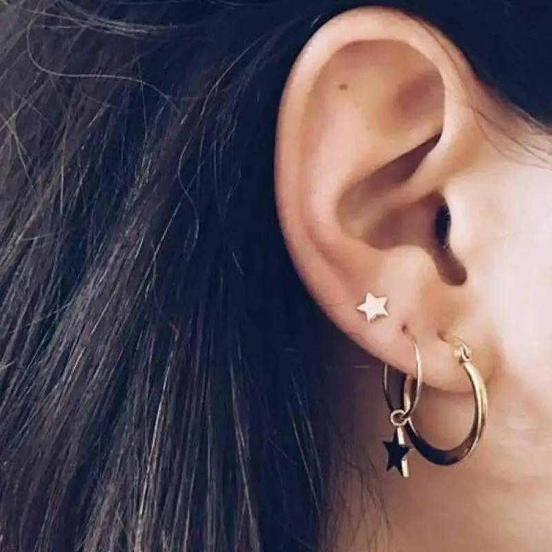 Punk Style Gold Color Hoop Earring Sets Ethnic Bohemia Geometric Star Earring For Women Brincos Fashion Jewelry Bjoux
Punk Style Gold Color Hoop Earring Sets Ethnic Bohemia Geometric Star Earring For Women Brincos Fashion Jewelry Bjoux