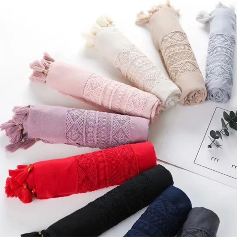 Women sacrf/scarves hollow out lace tassels wraps fashion foulard viscose luxurious bandana fast shipping 10pcs/lot
Women sacrf/scarves hollow out lace tassels wraps fashion foulard viscose luxurious bandana fast shipping 10pcs/lot