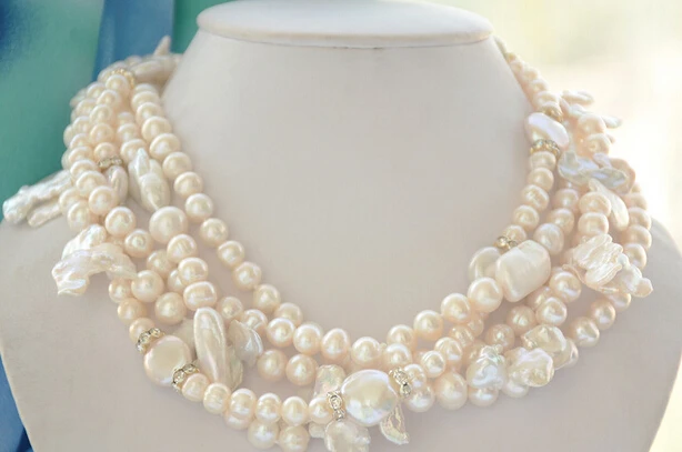 huij 004551 5strands NATURE white baroque round coin lamina freshwater pearl necklace
huij 004551 5strands NATURE white baroque round coin lamina freshwater pearl necklace
