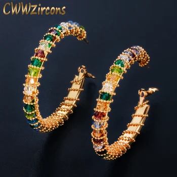 CWWZircons Oversized Handmade Yellow Gold Multi Color Crystal Beads Luxury Big Round Circle Hoop Earrings for Women CZ429
CWWZircons Oversized Handmade Yellow Gold Multi Color Crystal Beads Luxury Big Round Circle Hoop Earrings for Women CZ429