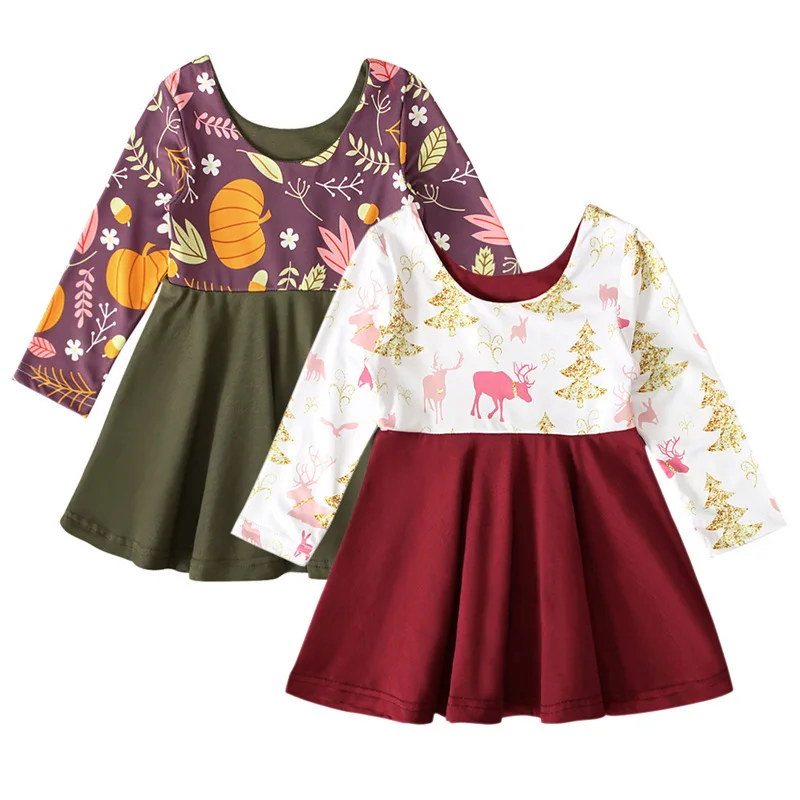 Halloween Kids Dresses Girls New Pumpkin Elk Print Long Sleeve Dress Baby Children Fashion Cotton Clothes
Halloween Kids Dresses Girls New Pumpkin Elk Print Long Sleeve Dress Baby Children Fashion Cotton Clothes