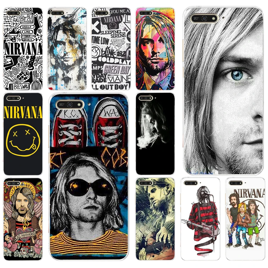 Фото 228AQ Nirvana Kurt Cobain чехол для телефона из мягкого силикона ТПУ с рисунком huawei Honor 7a pro 7x