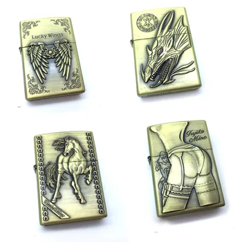 8 Style Dragon Carving Kerosene Oil Fire Lighter Unique Gasoline Retro Metal Cigarette Lighter Handicrafts Decoration Best gift
8 Style Dragon Carving Kerosene Oil Fire Lighter Unique Gasoline Retro Metal Cigarette Lighter Handicrafts Decoration Best gift