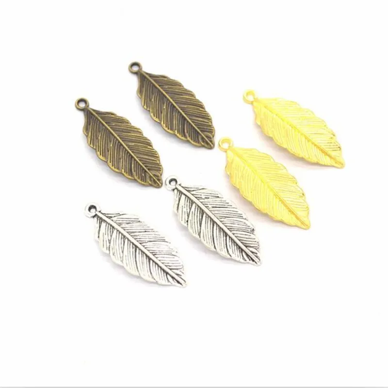 50pcs 31x13mm Leaf Charms Antique Bronze/Gold/Silver Metal Tree Leaf DIY Jewelry Findings Accessorie
50pcs 31x13mm Leaf Charms Antique Bronze/Gold/Silver Metal Tree Leaf DIY Jewelry Findings Accessorie