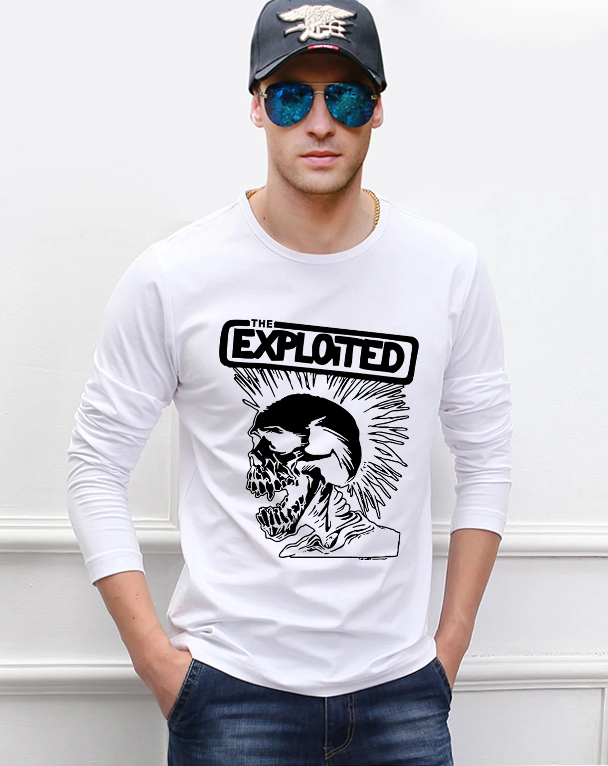 Rock Band Punk Hip Hop Skull Print 2019 spring new 100% cotton men long sleeve T-shirt fashion casual man t shirt
Rock Band Punk Hip Hop Skull Print 2019 spring new 100% cotton men long sleeve T-shirt fashion casual man t shirt