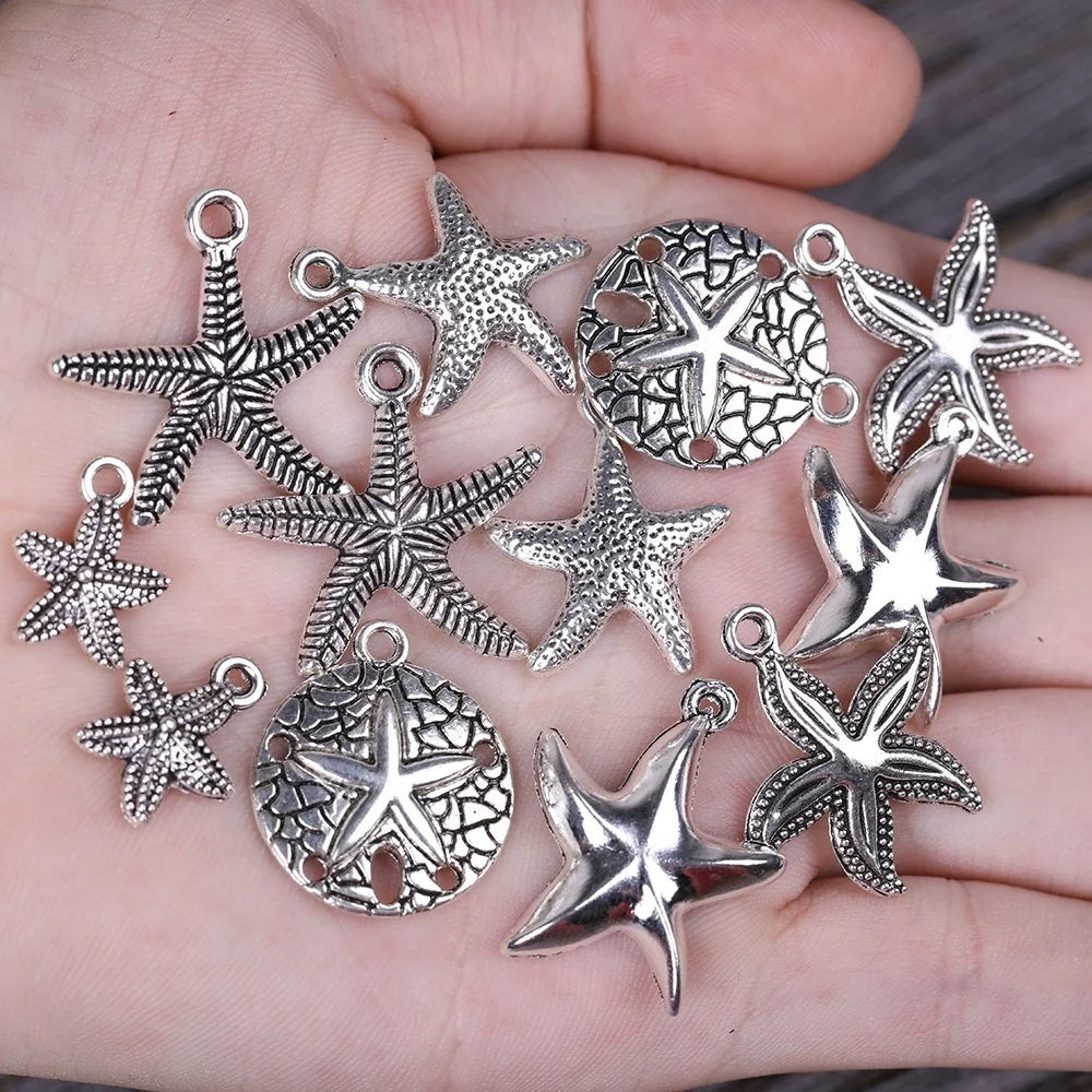 12Pcs Sea Shell Star Pendant Seashell Star Vintage Silver Tone DIY Handmade Accessories Craftsmanship or Jewelry Decoration
12Pcs Sea Shell Star Pendant Seashell Star Vintage Silver Tone DIY Handmade Accessories Craftsmanship or Jewelry Decoration