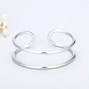Sole Memory Double Layer Simple Fresh Sweet 925 Sterling Silver Female Resizable Bangles SBR170
Sole Memory Double Layer Simple Fresh Sweet 925 Sterling Silver Female Resizable Bangles SBR170