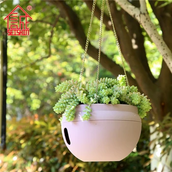 Resin plastic flower pots Suspension Lan lazy automatic water storage with chain
Resin plastic flower pots Suspension Lan lazy automatic water storage with chain