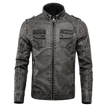 COHO new 2019 Men 's collar stitching fashion high quality PU leather add wool washing leather, big yards
COHO new 2019 Men 's collar stitching fashion high quality PU leather add wool washing leather, big yards