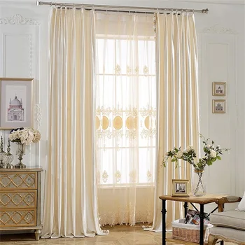 European Elegant Beige Curtains Luxury Flannel Fabric Curtains For Living Room Bedroom cortinas Window Blinds Drapes T124#4
European Elegant Beige Curtains Luxury Flannel Fabric Curtains For Living Room Bedroom cortinas Window Blinds Drapes T124#4