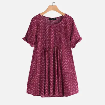 Summer Tops Women Vintage Floral Printed Blouse Casual O Neck Short Sleeve Shirt Pleated Blusas Robe Femme Retro Tee Chemise
Summer Tops Women Vintage Floral Printed Blouse Casual O Neck Short Sleeve Shirt Pleated Blusas Robe Femme Retro Tee Chemise