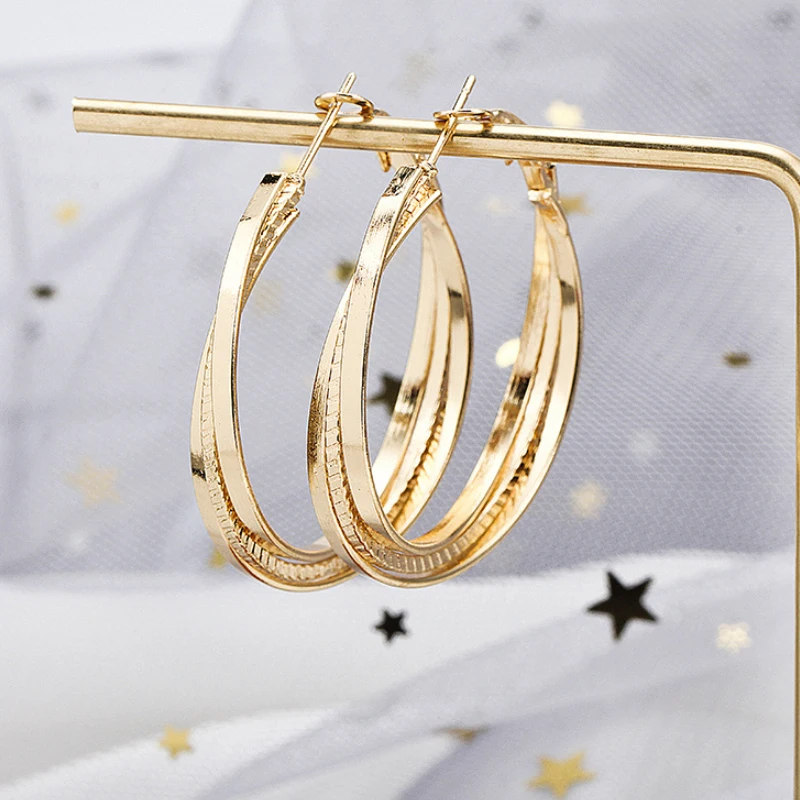 Elegant Gold Color Round Hoop Earrings For Women Big Circle Loop Earring Twisted Geometric Earrings Metal Morden Jewellery
Elegant Gold Color Round Hoop Earrings For Women Big Circle Loop Earring Twisted Geometric Earrings Metal Morden Jewellery