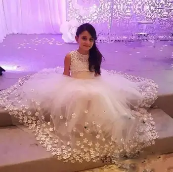 New White Ivory Flower Girl Dresses for Wedding 3D Flowers Puffy Tulle with Big Bow Girls First Communion Gowns
New White Ivory Flower Girl Dresses for Wedding 3D Flowers Puffy Tulle with Big Bow Girls First Communion Gowns