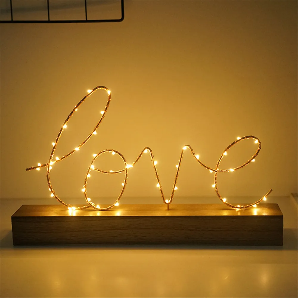JXSFLYE Nordic Wooden Base iron Love Home Letter Night Light Cozy Bedroom Desk lamp Vogue Adornment Warm Lights Battery Operated
JXSFLYE Nordic Wooden Base iron Love Home Letter Night Light Cozy Bedroom Desk lamp Vogue Adornment Warm Lights Battery Operated