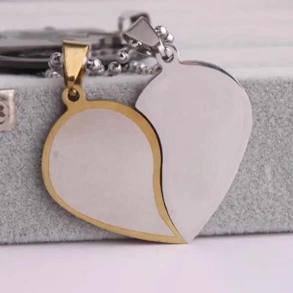 free shipping Lovers Gold Edge In half hearts 316L Stainless Steel pendant necklaces bead chain for men women wholesale
free shipping Lovers Gold Edge In half hearts 316L Stainless Steel pendant necklaces bead chain for men women wholesale