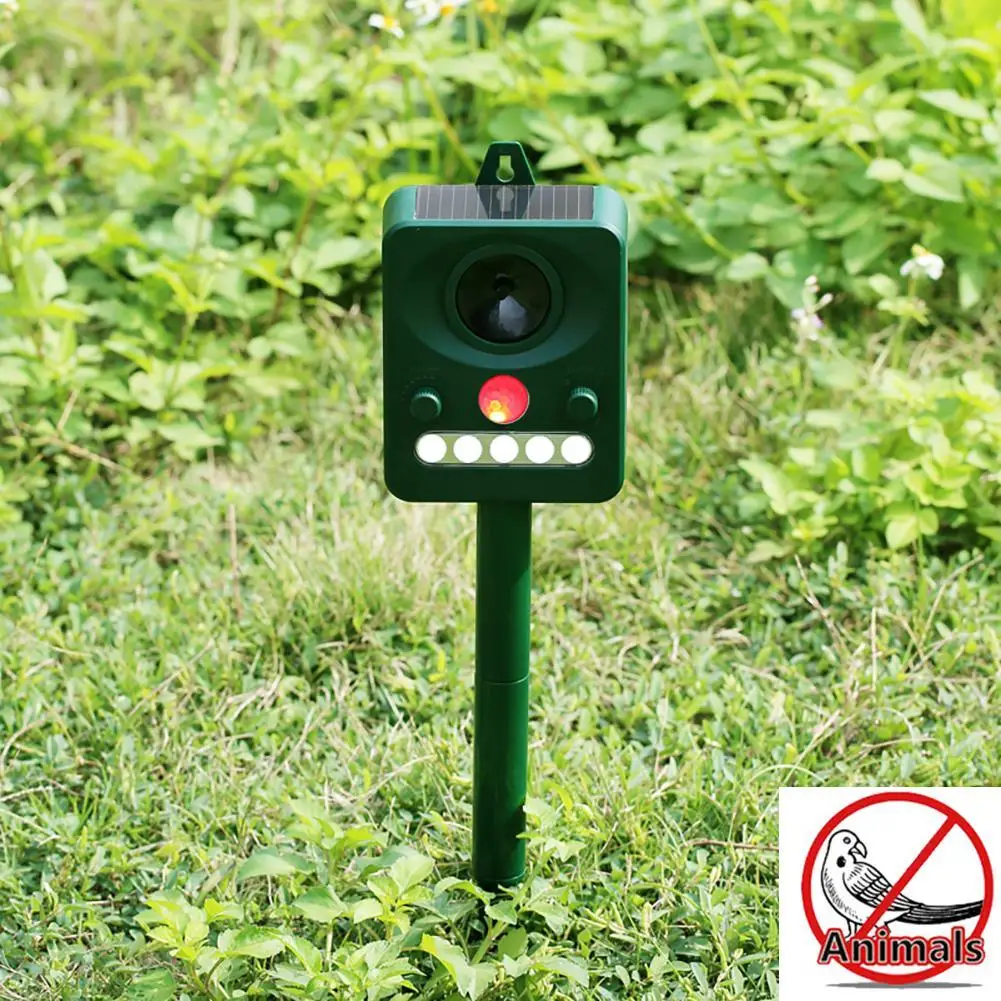 Solar ultrasonic animal repeller Birds Dogs Cats Repeller Repellent PIR signal LED flashing frighten animals Garden Yard
Solar ultrasonic animal repeller Birds Dogs Cats Repeller Repellent PIR signal LED flashing frighten animals Garden Yard