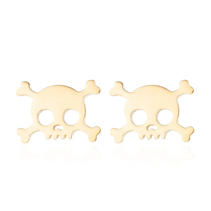 Stainless Steel Skull Earrings Hollow Gold Skeleton Stud Earrings for Women Female Ear Earring Jewelry Fashion Christmas Gifts
Stainless Steel Skull Earrings Hollow Gold Skeleton Stud Earrings for Women Female Ear Earring Jewelry Fashion Christmas Gifts