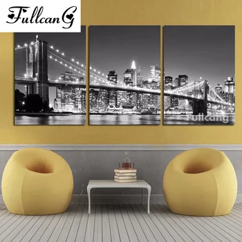 FULLCANG night bridge triptych diy diamond painting cross stitch full square diamond embroidery scenery mosaic painting E618
FULLCANG night bridge triptych diy diamond painting cross stitch full square diamond embroidery scenery mosaic painting E618