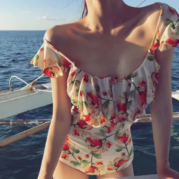 New Sexy one piece swimsuit women Push Up Paded Ruffle Vintage Off Shoulder Bandage Floral Print Swimwear Bodysuit Batching suit
New Sexy one piece swimsuit women Push Up Paded Ruffle Vintage Off Shoulder Bandage Floral Print Swimwear Bodysuit Batching suit