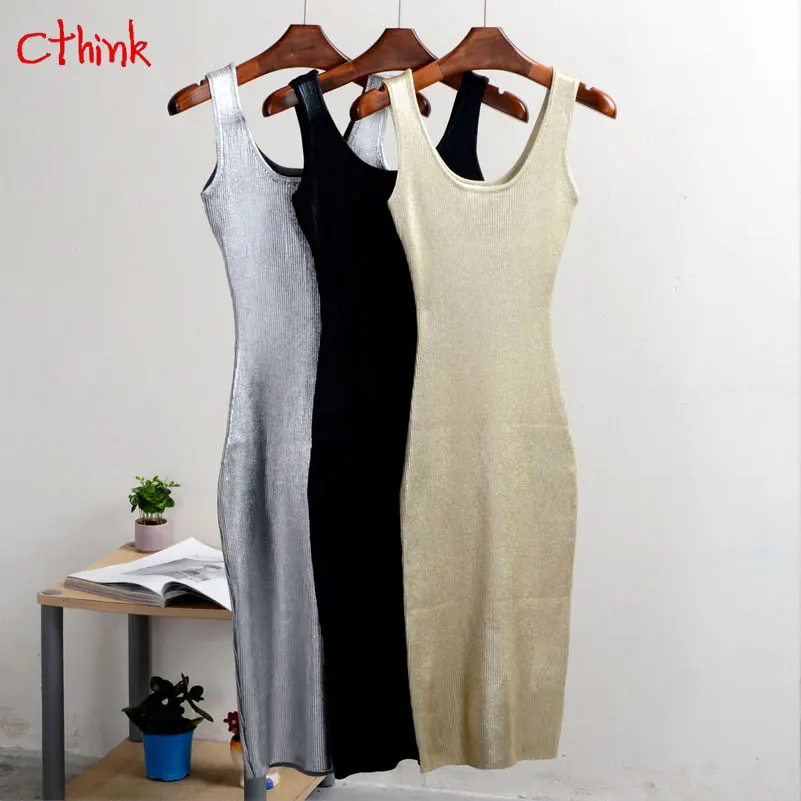 Spring Gilding Solid Bodycon Sleeveless Tank Style Knitted Dress Women Stylish 2018 Good Quality Knee Length Dresses For Woman
Spring Gilding Solid Bodycon Sleeveless Tank Style Knitted Dress Women Stylish 2018 Good Quality Knee Length Dresses For Woman