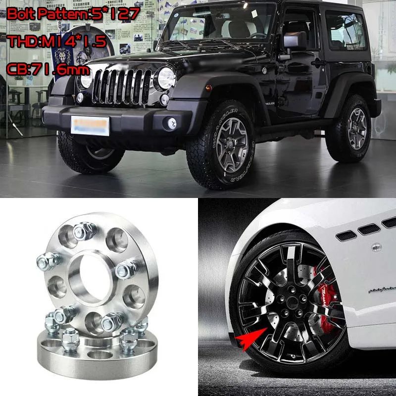 4pcs 1" Wheel Spacers Adapters 5 Lug 5x5"/5x127-1/2" - 20 UNF Studs For Jeep Wrangler 2007+
4pcs 1" Wheel Spacers Adapters 5 Lug 5x5"/5x127-1/2" - 20 UNF Studs For Jeep Wrangler 2007+