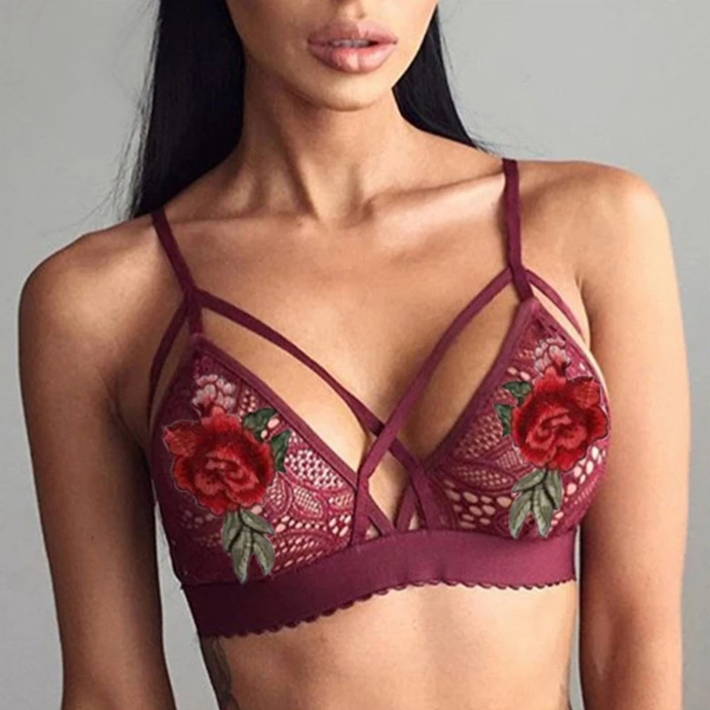 Lady Women Sexy Lace Bras Underwear Rose Embroidery Strap Bralette Cross Bandage Underwear Thick Hollow Out Adjustable Fashion
Lady Women Sexy Lace Bras Underwear Rose Embroidery Strap Bralette Cross Bandage Underwear Thick Hollow Out Adjustable Fashion