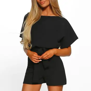 Fashion Summer Solid Color Short Sleeve Jumpsuit Women Bandage Shorts Romper new
Fashion Summer Solid Color Short Sleeve Jumpsuit Women Bandage Shorts Romper new