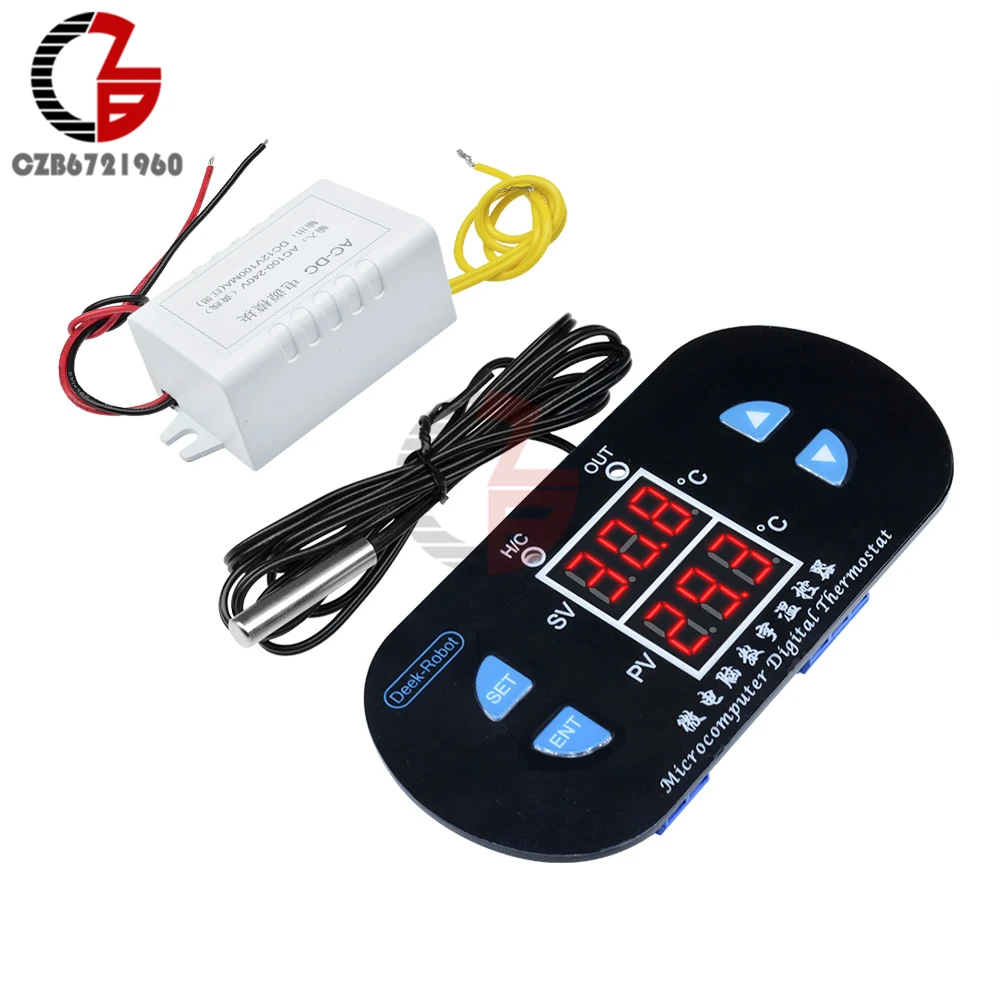 Dual LED Digital Temperature Controller Thermostat 220V 110V 12V AC Home Car Thermometer Thermal Regulator NTC Thermistor Sensor
Dual LED Digital Temperature Controller Thermostat 220V 110V 12V AC Home Car Thermometer Thermal Regulator NTC Thermistor Sensor