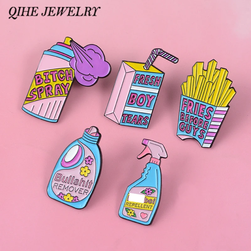 QIHE JEWELRY Feminist pins collection ~ Feminism Jewelry Funny Cute Pink Blue Repellent Remover Spray Enamel pins Badges Brooch
QIHE JEWELRY Feminist pins collection ~ Feminism Jewelry Funny Cute Pink Blue Repellent Remover Spray Enamel pins Badges Brooch