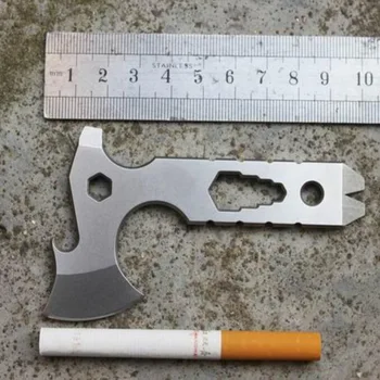 Titanium outdoor multi-function EDC tool, bottle opener, screwdriver, mini pocket tool and small axe.
Titanium outdoor multi-function EDC tool, bottle opener, screwdriver, mini pocket tool and small axe.