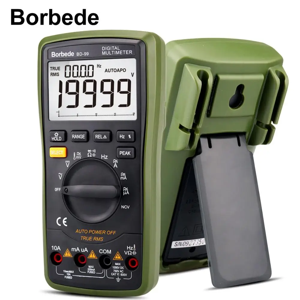 Borbede BD-99 Digital Multimeter 20000 Counts Auto Range DC AC Resistance Capacitance Peak Hold Tester- 1 Year Warranty
Borbede BD-99 Digital Multimeter 20000 Counts Auto Range DC AC Resistance Capacitance Peak Hold Tester- 1 Year Warranty