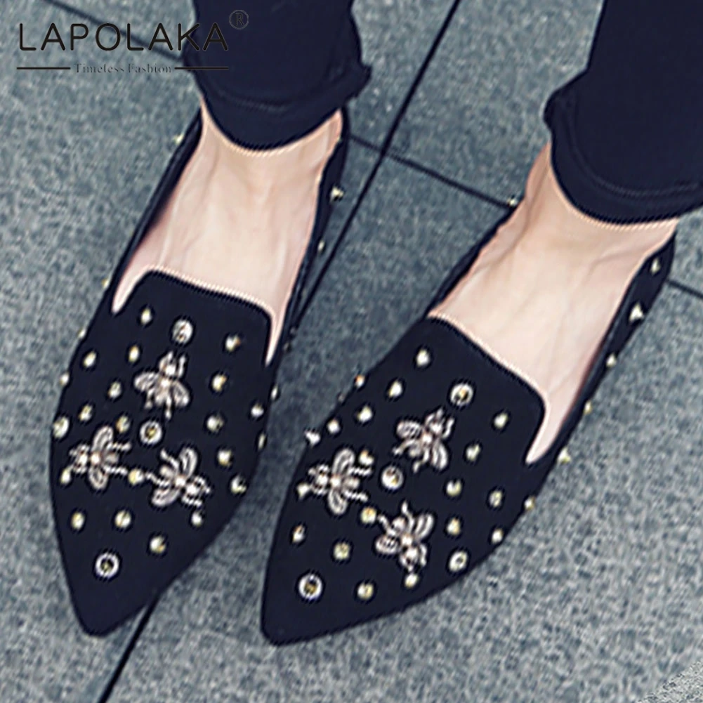 Lapolaka Kid Suede Genuine Leather Shoes Flats Woman Swallow Rivets Flats Wwoman Pointed Toe Flat Heel Casual Shoes Woman 34-40
Lapolaka Kid Suede Genuine Leather Shoes Flats Woman Swallow Rivets Flats Wwoman Pointed Toe Flat Heel Casual Shoes Woman 34-40