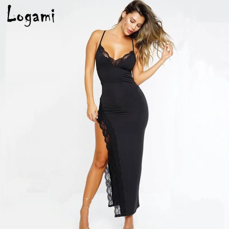 LOGAMI Long Summer Dress Women High Split Lace Bodycon Dress Ladies Sexy Party Club Dresses
LOGAMI Long Summer Dress Women High Split Lace Bodycon Dress Ladies Sexy Party Club Dresses