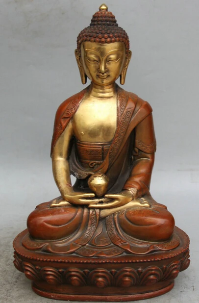 JP S0524 14 12" Tibetan Purple Bronze 24K Gold Gilt Shakyamuni Amitabha Buddha Bowl Statue
JP S0524 14 12" Tibetan Purple Bronze 24K Gold Gilt Shakyamuni Amitabha Buddha Bowl Statue