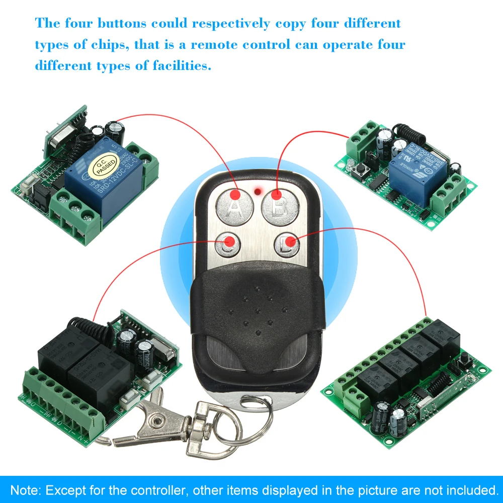 Garage Electric Garage Door Remote Control Key 433Mhz 4 Buttons Copy Cloning Duplicator Remote Control Transmitter Switch
Garage Electric Garage Door Remote Control Key 433Mhz 4 Buttons Copy Cloning Duplicator Remote Control Transmitter Switch